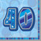 Unique Party 28461 - Glitz Blue 40th Birthday Paper Napkins, Pack of 16