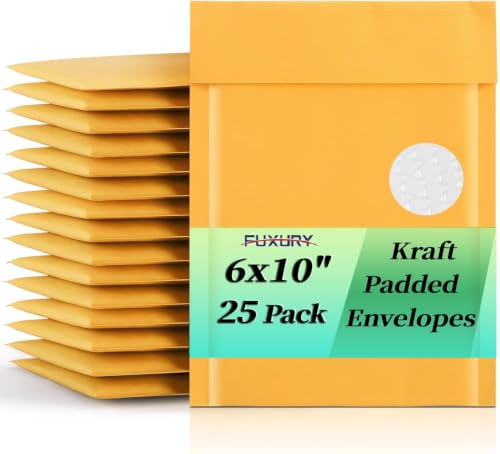 Fu Global # 0 6 x 10 Gepolsterte Briefumschläge Kraft Bubble Versandtaschen Kleine Blase, Briefumschläge 25 Stück