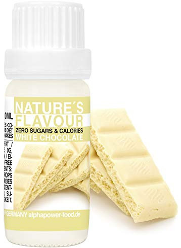 ALPHAPOWER FOOD Aromas alimentarios por repostería y bebidas I 10ml Vegano, Chocolate blanco 100% naturales con Sabor Premium I saborizante sin azucar - Flavdrops, Flavor Drops liquida