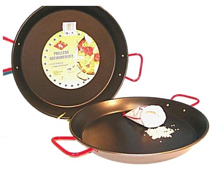 La Ideal 20636 Non Stick Paella Pan, 36 cm, Steel, Black/Red