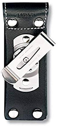Victorinox, Drehclip-Gürteletui Leder, schwarz, Accessoires für Taschenmesser, Outdoor, Multifunktion