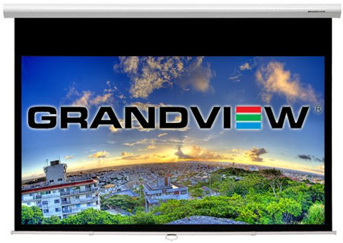 Grandview Cyber Series 106 16:9 Manual Pull Down Projector Screen - with soft retracting system - best for 1080p, Full HD, High Definition, 4K, 3D, DLP, LCD, D-ILA Home Cinema projection - Wall or ceiling mount.