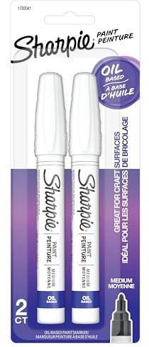 OrderlyGo Sharpie Medium Point Oil - Based Opaque Paint Markers 2 Per Package - White (Pack Of 3)