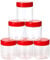 Sunpet J0100 100ml Small Plastic Food Storage Canisters, Red, pack of 6
