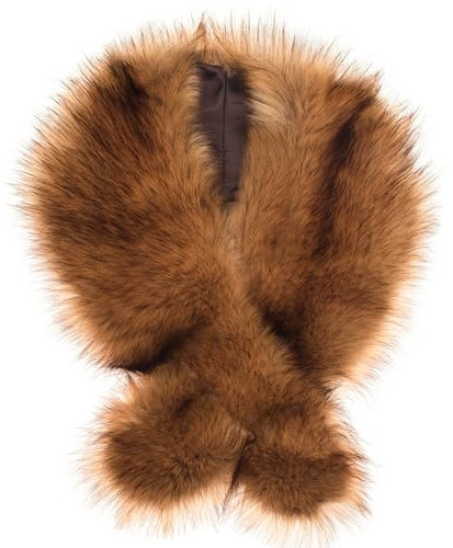 Futrzane Classic Stola - Lange Fellstola Damen - Fake Fur Pelzkragen Fell Schal (Bernstein Classic)