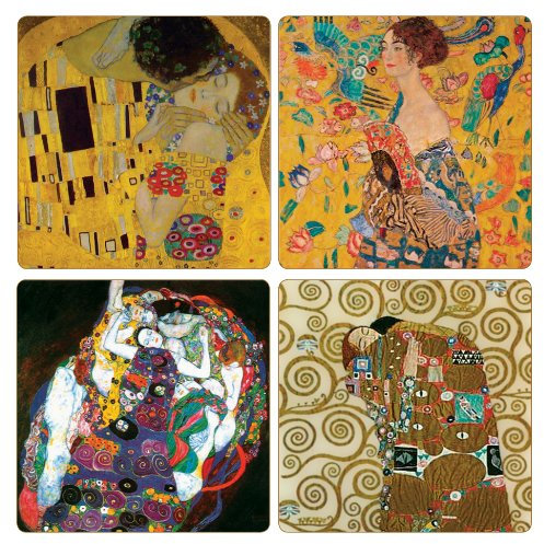 CoasterStone as9830 Gustav Klimt Collection saugfähig Untersetzer, 4–1/4-Zoll, 4 Stück