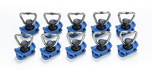 LOADCARE Single Endbeschlag, Endfitting, Einfachendbeschlag für Airlineschienen, Bruchlast 500daN (Blau, 10)