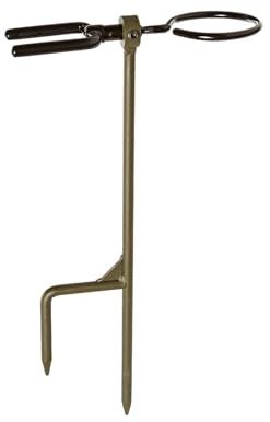 HME High Performance Portable Easy-To-Install Versatile Durable Archer's Ground Bow Stake with 360-Degree Rotating Fork - Arrow Ring Included