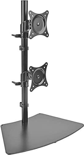 Tripp Lite Dual Vertical Desk Mount Monitor Stand Swivel Tilt Rotate 15-27 Inch (DDR1527SDC)