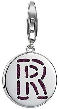 ESPRIT Damen-Charm 925 Sterling Silber rhodiniert Letter Fabric R ESCH91140A000