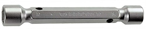 FACOM Doppelter Rohrsteckschlüssel 6 Kant,SW 21x23,Länge 185 mm, 1 Stück, 97.21X23