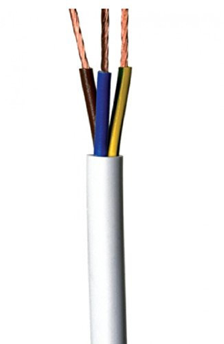 Branded 3 Core Light Duty Flex - 10 Metres White, For Table Lamps, Pendants, Low Power Portable Devices