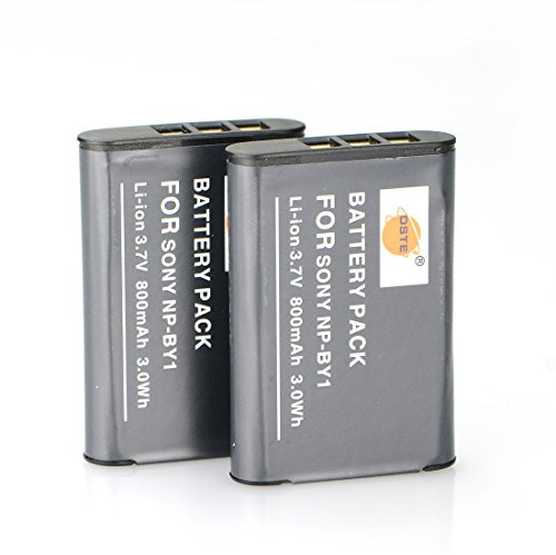 DSTE® 2x NP-BY1 Rechargeable Li-ion Battery for Sony HDR-AZ1 HDR-AZ1VR HDR-AZ1VB HDR-AZ1VW Action Cam Mini