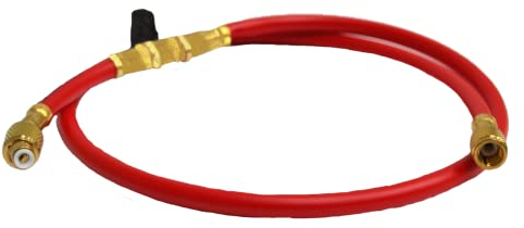 3S SuperSamaStore Frusta Ridotta 1/4 x 5/16 Sae con Rubinetto a Sfera Integrato, Flessibile per Vuoto e Ricarica Gas Refrigerante in Impianti di Climatizzazione, 150 Cm, Rosso