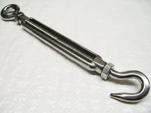 Hook Eye Open Body Turnbuckle Stainless Steel M12 19MM (Straining Screw Barrel Open Body Tensioner)