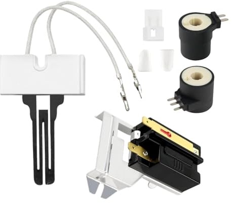 Kit di riparazione per asciugatrice a gas, include 279311 accenditore, bobine di gas 279834 e sensore di fiamma 338906.