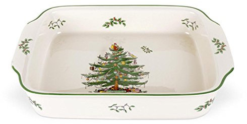 Spode Christmas Tree Rectangular Handled Dish