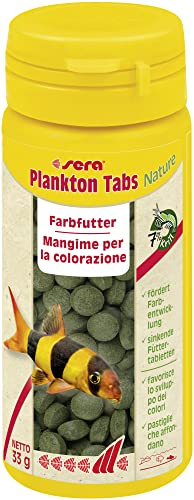 sera Plankton Tabs Nature 50 ml | Sinkende Futtertabletten mit 7% Krill für die natürliche Farbentwicklung | Für Bodenfresser wie Welse, Schmerlen & Wirbellosen | Mit 24% Spirulina & Zooplankton