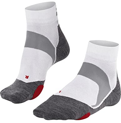 FALKE Unisex BC5 Short Cycling Socks, Quarter, Light Cushion, Performance Bicycle Gear, Breathable Quick Dry, Cotton, White (White-Mix 2020), 9-10, 1 Pair