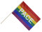 Flaggenfritze® Große Stockflagge Schwenkflagge Regenbogen mit PACE - 60 x 90 cm