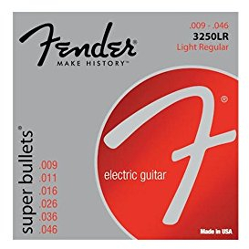 Fender Super Bullet® Strings, Nickel Plated Steel, Bullet End, 3250LR Gauges .009-.046, (6)