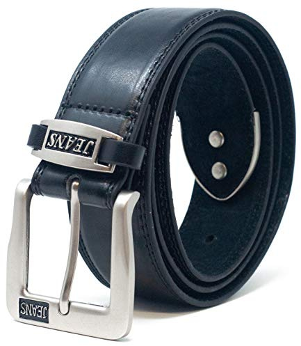 Ossi 38mm breit Leder gefüttert Herren Jeans Guertel 90cm - 150cm Taille Schwarz und Braun