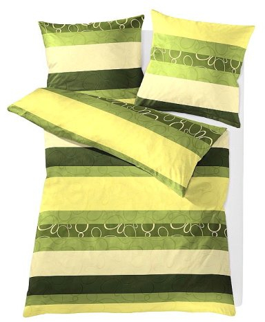 Kleine Wolke 6053601954 Bettwäsche Monteverdi 155 x 220 cm und 80 x 80 cm 2-teilig mooshellgrün