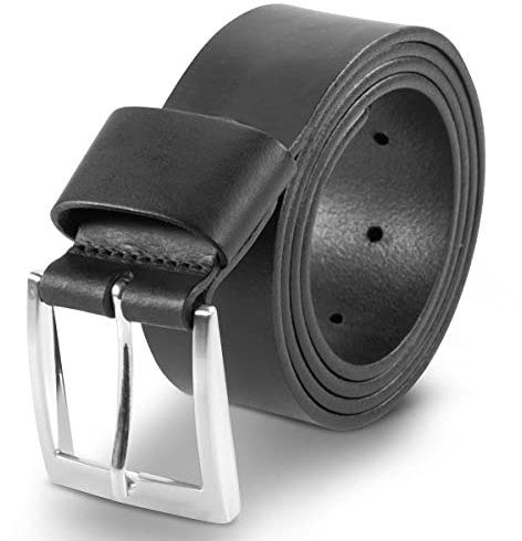 LINDENMANN Leder-Gürtel Herren 40 mm breit, Gürtel Herren Vollrindleder schwarz, Größe/Size:90, Farbe/Color:schwarz