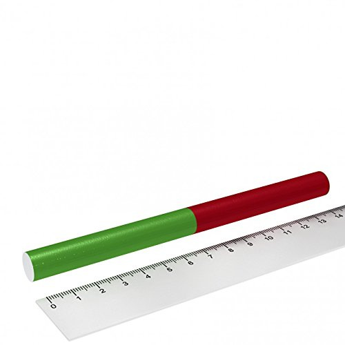 Stabmagnet für Schulungen und Experimente - 12 x 150 mm Stab - Rot/Grün