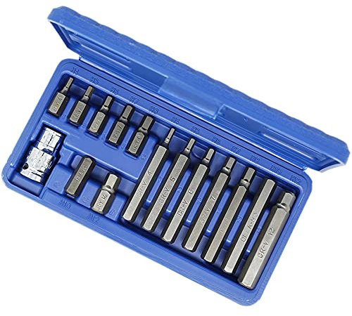 Dapetz ® 15Pc Metric 1/2 Drive Hex Allen Wrench Key Socket Bit Set, with Warranty Quick Release Shank Magnetic Professional Screwdriver Bit Set Enhanced Storage Case