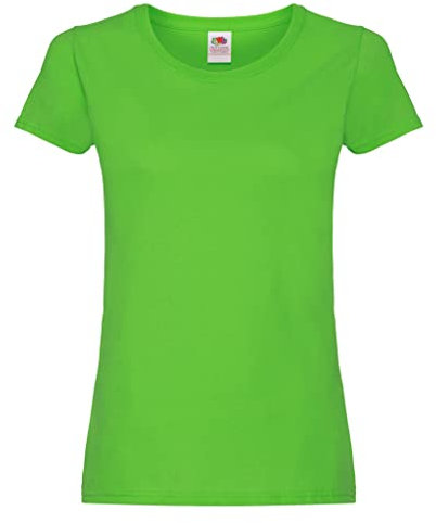Fruit of the Loom Ss129m, Camiseta Para Mujer, Verde (Lime), L (Talla fabricante 14)