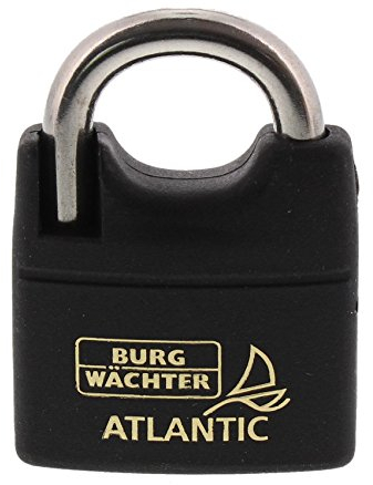 Burg-Wächter Vorhangschloss, 8 mm Bügelstärke, 2 Schlüssel, Atlantic 217 F 50 Ni SB
