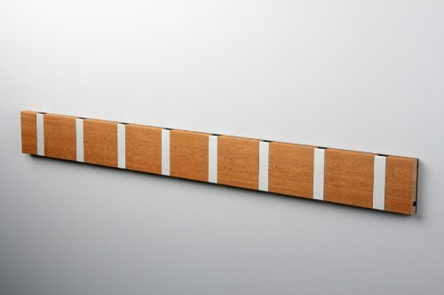 Knax Garderobe Waagerecht Teak (Geölt) 8 Haken, Grau