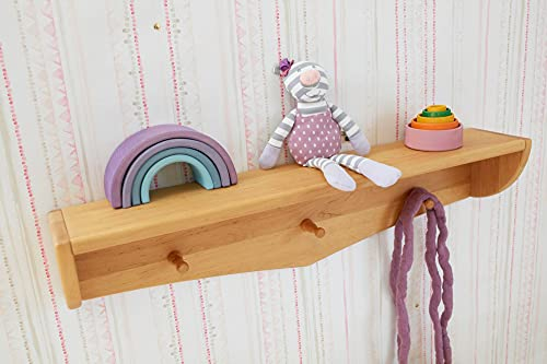 BioKinder Wandboard Wandregal Schweberegal Luca aus zertifiziertem Massivholz Erle 84 x 15 x 14 cm