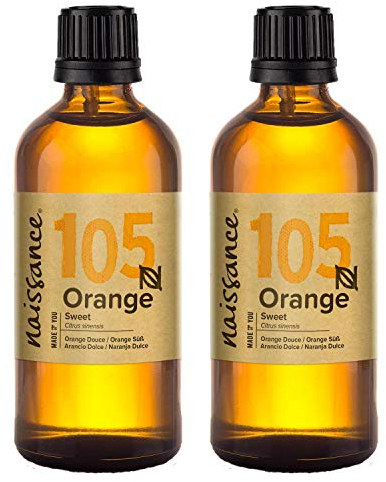 Naissance Huile Essentielle D’Orange Douce (No. 105) - 200ml (2 X 100ml) - Pure, Naturelle, Végan, Non Dilué - Pour Aromathérapie, Diffuseur, Humidificateur, Mélange Massage - Arôme Apaisant