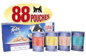 Felix So gut wie es aussieht Katzenfutter mit verschiedenen Geschmacksrichtungen, 88 x 100 g