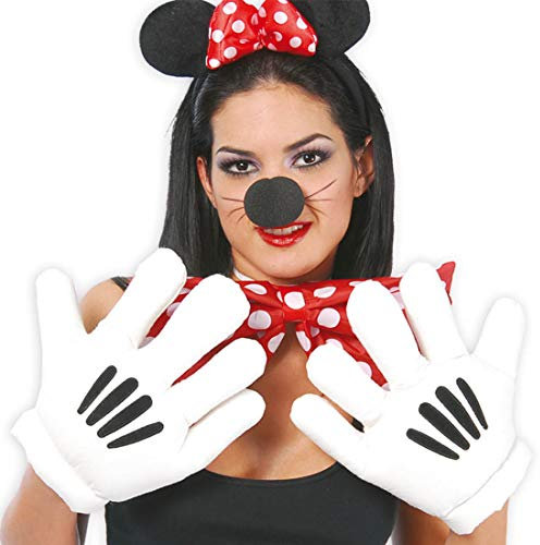 Amakando Maus Riesenhände Paar Jumbo Handschuh Minnie Maus Riesenhandschuhe Mickey Handschuhe Karnevalskostüme Accessoires Comic Figur Körperteile Comichände