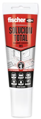 fischer – Sellante de juntas MS Express (tubo 80 ml) Blanco, cola monocomponente, pegado y sellado multi-material, interior y exterior, resistente al agua y a la decoloración