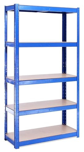 G-Rack Shelves for Kitchen Storage - Garage Shelving Unit - 5 Tier Metal Racking Industrial Shelf - Heavy Duty Utility Room Storage Solutions - Adjustable and Freestanding Rack - 150x75x30 cm