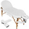 tectake® Mobile Massageliege 3 Zonen, Kosmetikliege klappbar, Mobile Massagebank in ovalem Design, extra Dicke Polsterung, Zubehör Transporttasche, Liege für Massage, Kosmetik oder Tattoo - weiß