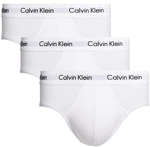 Calvin Klein Herren 3er Pack Hip Briefs Unterhosen Unterwäsche, Weiß (White), M