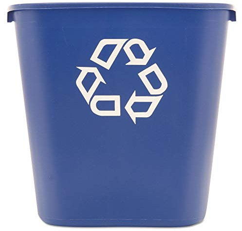 Rubbermaid Recyclingbehälter, mittelgroß, rechteckig, Kunststoff, Blau, 9 Stück