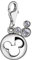 Quiges Charm Anhänger Weiß Zirkonia 2 Karikatur Maus Symbole 925 Silber mit Karabinerverschluss für Bettelarmband