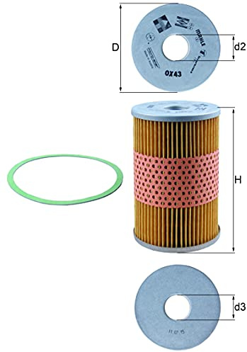 MAHLE OX 43D Oil Filter - Oil Filter with Gasket/Gasket Set