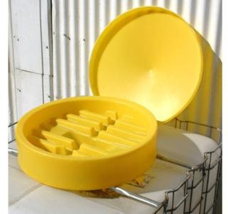 IBC Tank Funnel with Lid and Integral Debris Strainer - High-Density Polyethylene, Chemical-Resistant, Spill Control for 1000L IBCs
