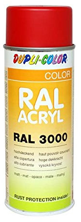 Dupli-Color 673795 RAL-Acryl-Spray, 400 ml, RAL 3000, Feuerrot Matt