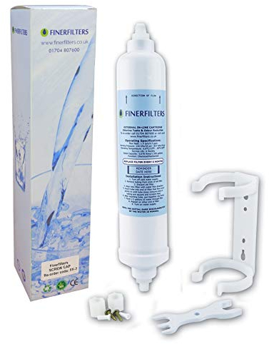 Finerfilters Inline Fridge Water Filter, Compatible With Samsung EF9603,WSF100,DA29-10105J,BL9808,DD7098 & Any Other Fridge Filter Connected To 1/4 Tube. Enjoy Crystal Clear Great Tasting & Smelling Water.