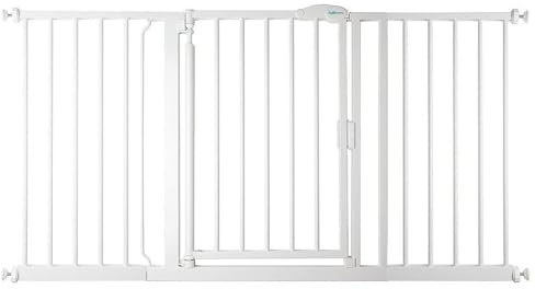 Safetots Pressure Fit Self Closing Stair Gate, 147cm - 154cm, White, Auto Closing Baby Gate, Safety Barrier for Toddler, Easy Installation