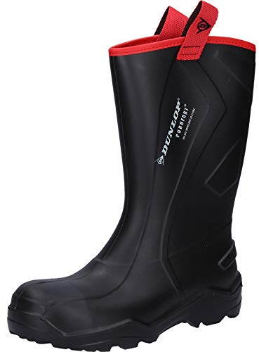 DUNLOP Protective Footwear, C762043.CH, Purofort+ Rugged Full Safety,Nere/Rouge, Taglia 42 EU