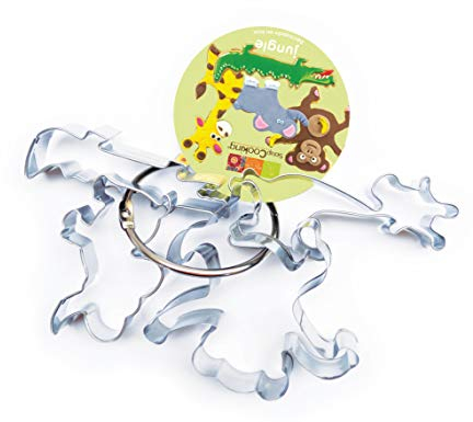 Scrapcooking 2055-4 Découpoirs Animaux de la Jungle - Emporte-Pièce Animaux - Découpoirs sur Ceintre - Inox Argent 17.5 x 17 x 9.50 cm